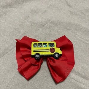 Red School Bus Hair Bow